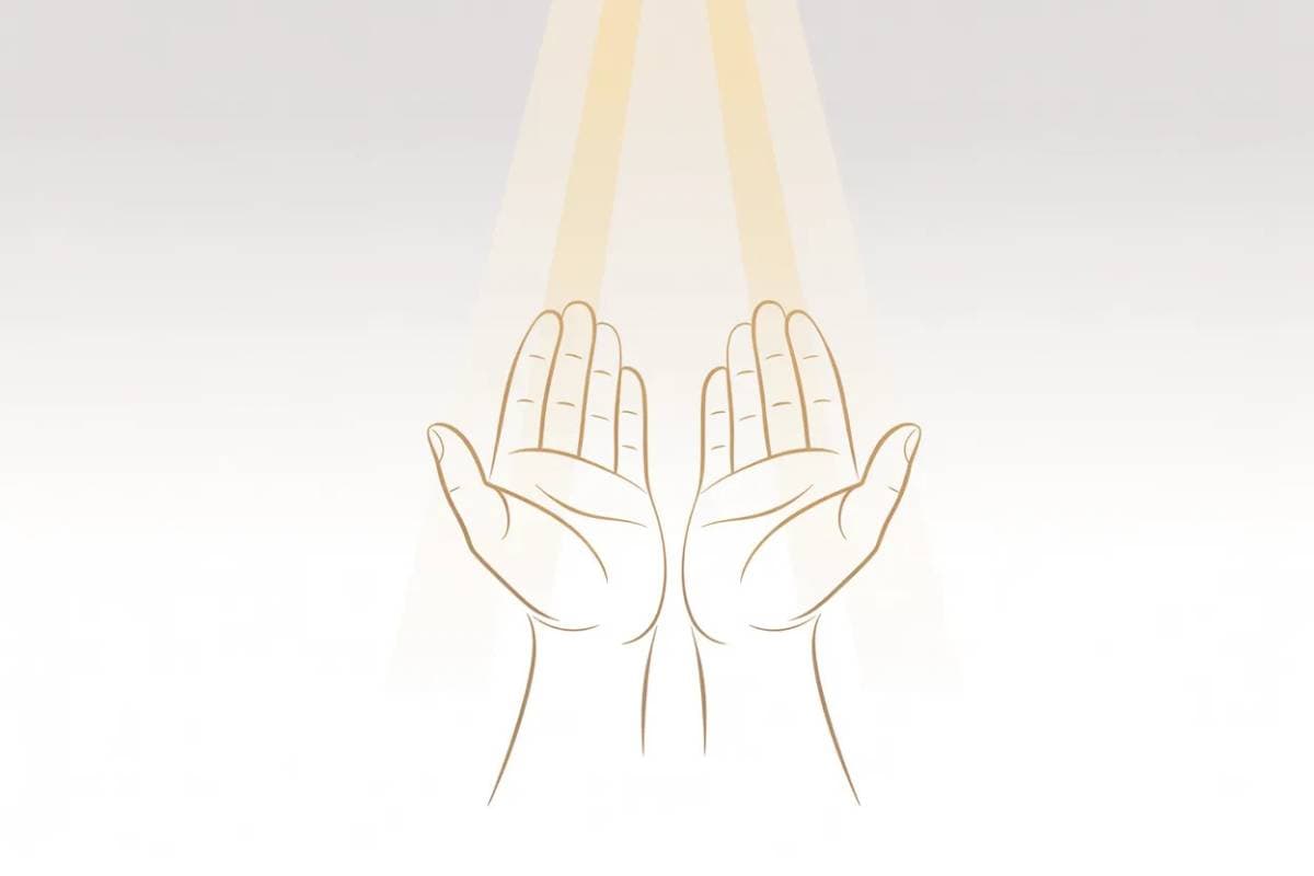 Illustration lumineuse subtile symbolisant la pureté et la propreté spirituelle en islam